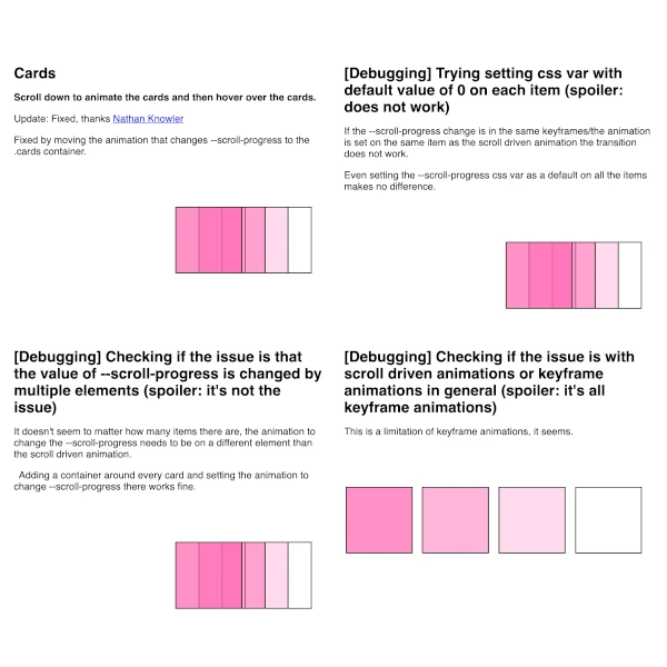 four demos with cards