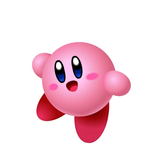 cartoon of kirby (a rounded pink monster)