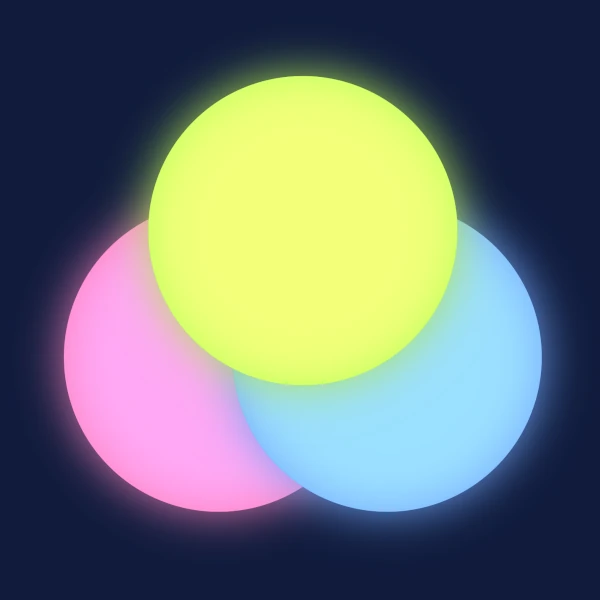 Three overlapping circles with a glow