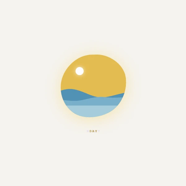 A blob with a morning scene illustration
