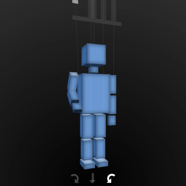 A 3D looking puppet