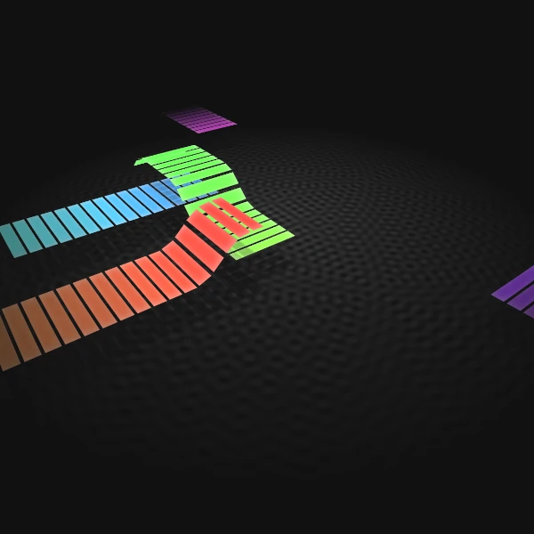 colorful lines moving in 3d spaces
