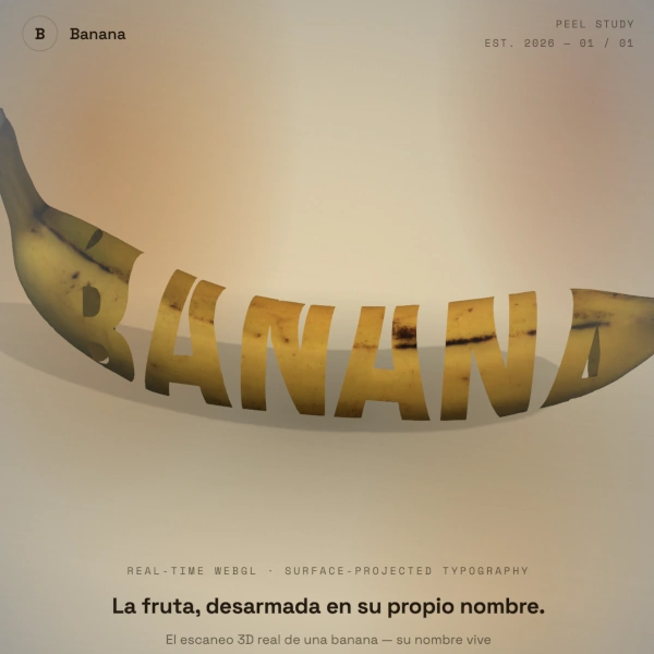 a 3d banana carved with the word banana