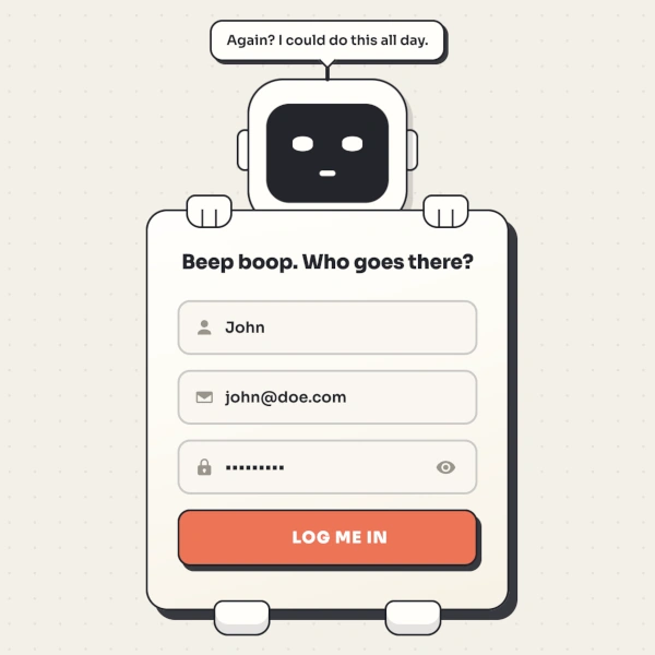 a login form inside a robot