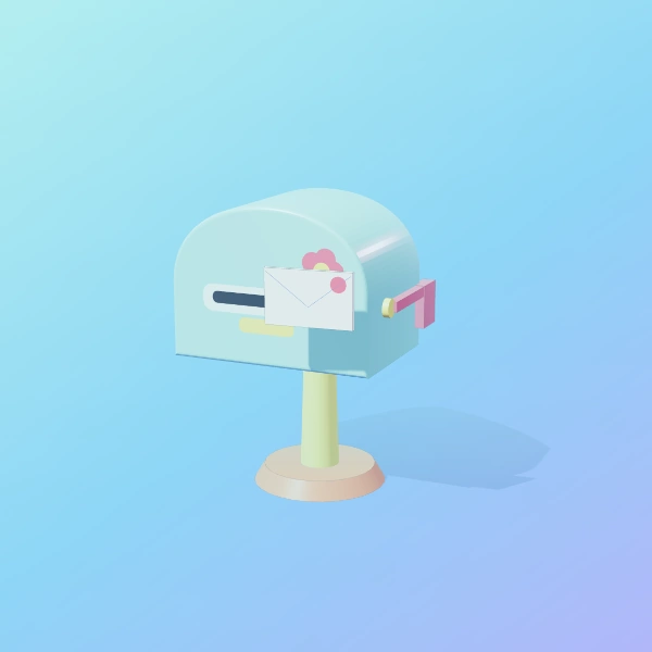 illustration of a mailbox with a letter floating before that