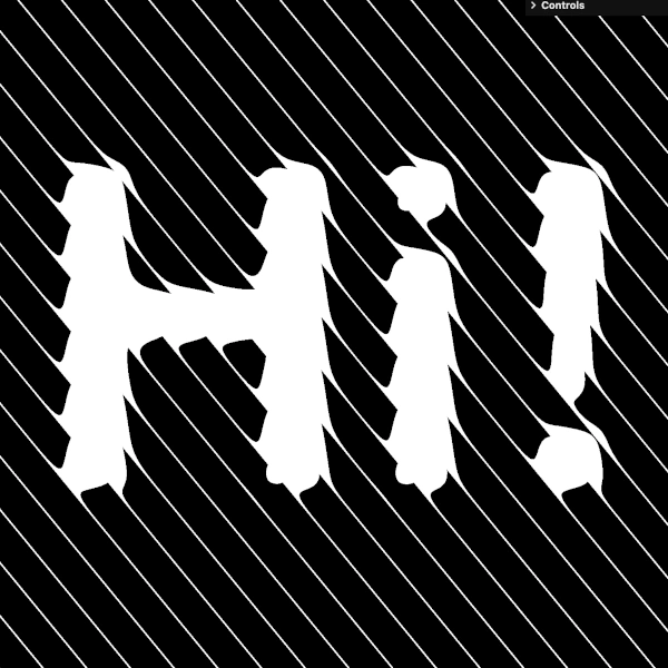 the word hi! sliced