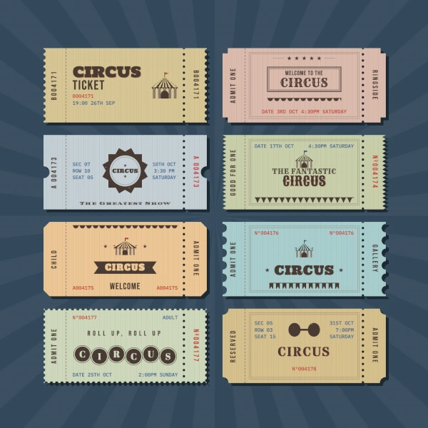 illustration of circus tickets